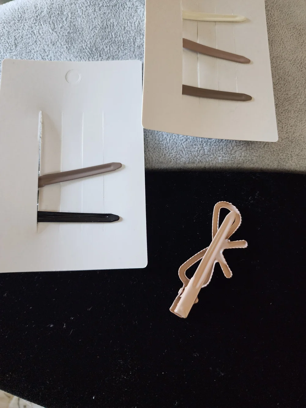 Kids (or adults) Bow Hair Clips - Black, Beige, Blush, Cream - 6 Total